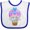 White and Royal, variant on Inktastic Cute Baby Elephant in a Pink Hot Air Balloon Boys or Girls Baby Bib