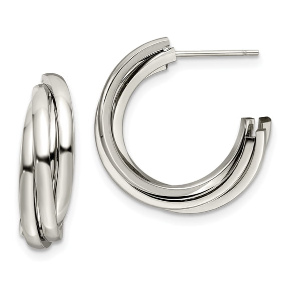 Primal Steel Stainless Steel Post Hoop Earrings