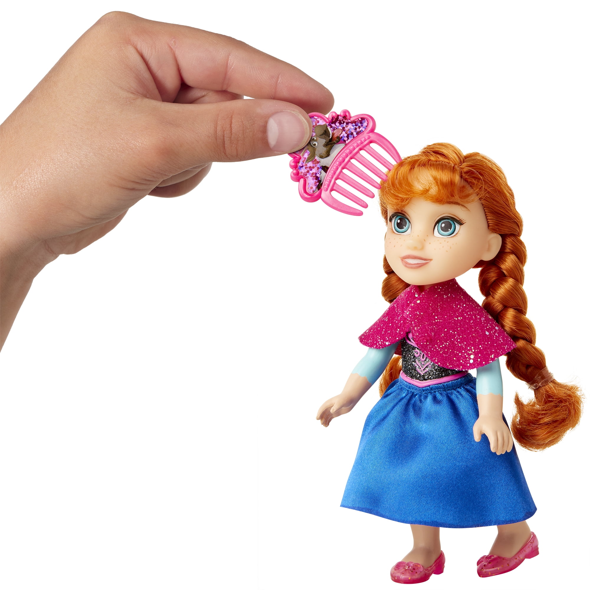 Disney Frozen Princess Anna 6 in Petite Doll With Glittered Hard Bodice and Comb for sale online 