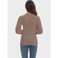 thumbnail image 2 of Women's Fall Puff Long Sleeve Tunic Tops Pleated Crew Neck Shirts Blouses Casual Loose T-Shirts, 2 of 6