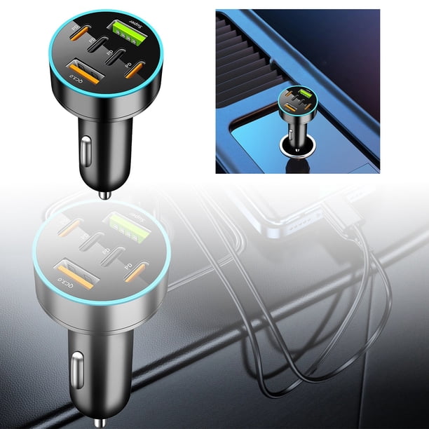 Nuevo modelo SUPER+PD+3.1A Cargador de coche de 6 puertos con 6 puertos USB