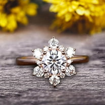 1.50 Carat Round Cut moissanite engagement ring anniversary gift on 10k Rose Gold