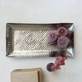 thumbnail image 4 of Creative Co-Op Decorative Aluminum Tray with Geometric Design, Antique Silver Finish, 4 of 11