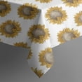 thumbnail image 4 of White Sunflower Pattern Rectangle Tablecloth 60"x120",Waterproof Polyester Rectangle Table Cloth, Wipeable Spillproof Polyester Tablecloth for Dining, Camping, Indoor and Outdoor, 4 of 6