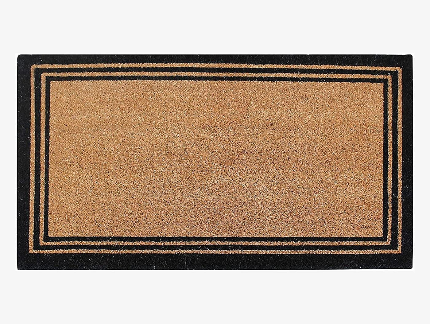 Natural Coir Doormat with Classic Border Heavy Duty PVC Backing