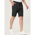 thumbnail image 2 of Pantalones cortos ajustados Lars Amadeus de verano cuadros Negro 40, 2 of 6