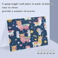 thumbnail image 4 of 3 Gang Light Switch Cover Plate Cute Alpacas Hearts Stars Wall Plate Decorate Electrical Outlet Cover Plates 4.56”x4.48”, 4 of 8