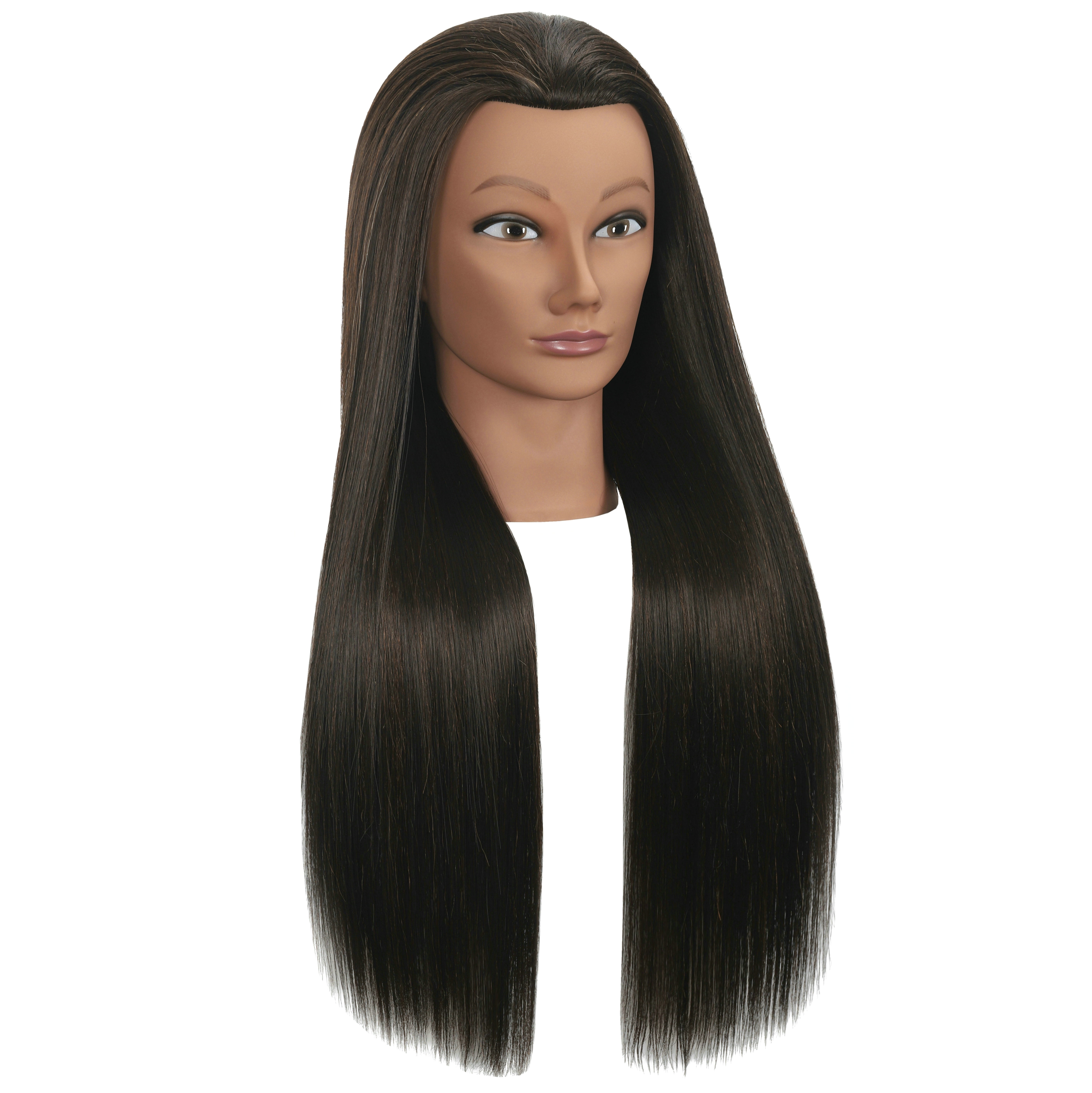 RYHAIR 30 inches Long 80% Human Hair Mannequin Head for Practice Braiding Styling Updos Cosmetology Barber Training Display with Stand