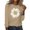 Khaki, variant on HCURIBAD Clearance! Long Sleeve Shirts for Women, Fall Tops for Women 3/4 Sleeve Crewneck Flower Graphic Tee Casual Trendy Blouses Cotton Tunic Tops 2025 Black L