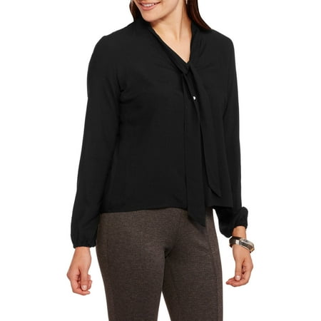 Women's Tie Collar Blouse - Walmart.com