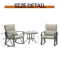 thumbnail image 4 of VENTOPYR 3 Piece Bistro Set Metal Patio Metal Rocking Chairs with Table Grey, 4 of 7