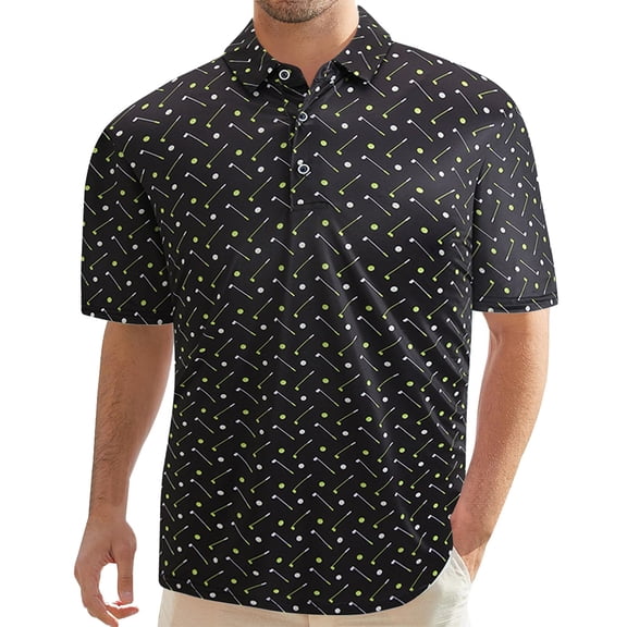 YAYUBA Mens Polo Shirts Short Sleeve 5xl Classic Button V Neck Big and Tall Classic Striped T-Shirts Stretch Active Fit Loose Fit Casual Polo Tops