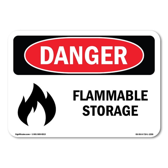 OSHA Danger Sign - Flammable Storage | Decal | Protect Your Business, Construction Site, Warehouse & Shop Area |  Made in The USA