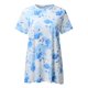 thumbnail image 3 of Gibobby Blusa de Trabajo de Manga Corta Verano Mujer Manga Corta Cuello Redondo Floral Impreso Top Camisetas Casual Camisas Tee Blusa(Azul,CH), 3 of 5