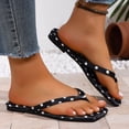 thumbnail image 2 of CHUMUD Womens Indoor and Outdoor Polka Dot Flip-Flop Sandals, Casual Flat Thong Slippers, Lightweight Summer Beach Sandals, 2 of 7