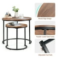 thumbnail image 6 of Costway Nesting Coffee Table Set of 2 for Balcony Living Room Modern Round Side Tables Brown, 6 of 11