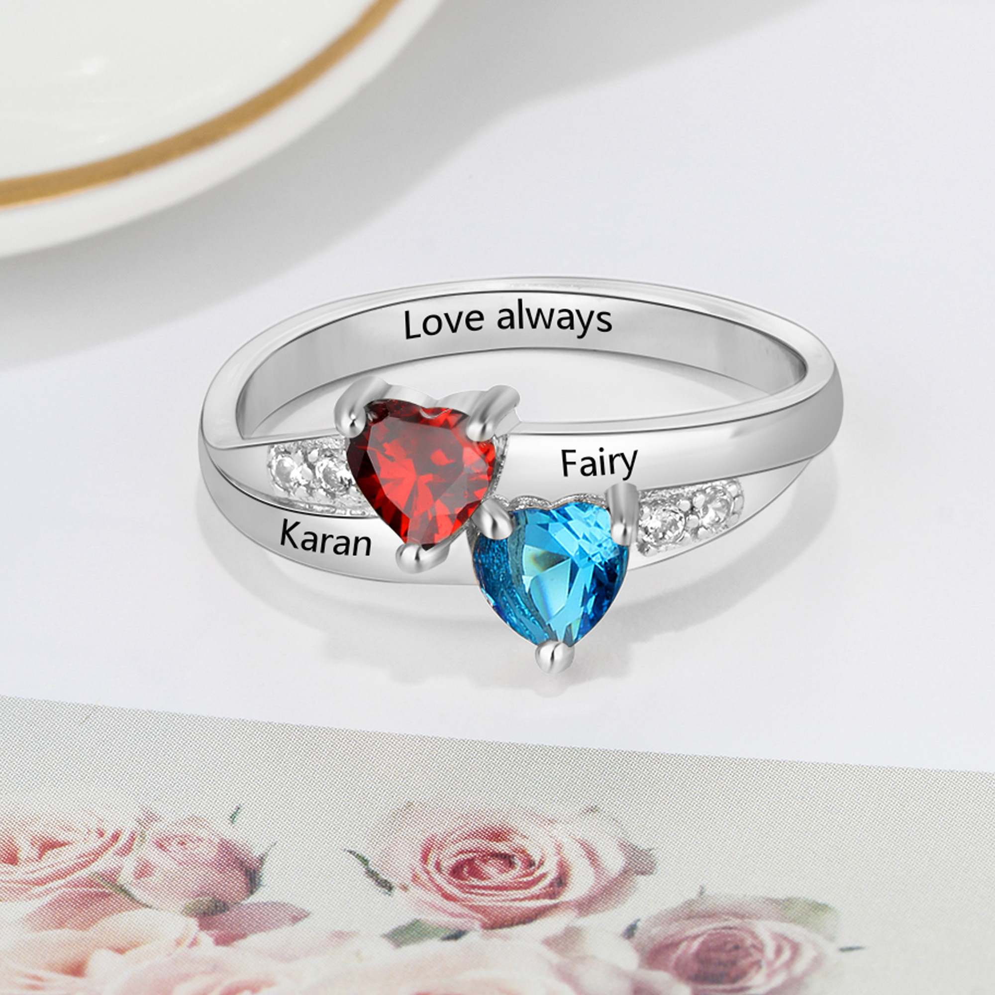 Personalized Mementos Jewelry Sterling Silver Family Rings for Women ...