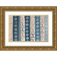 thumbnail image 1 of Lee, Judson 18x13 Gold Ornate Wood Framed with Double Matting Museum Art Print Titled - Tan and Indigo Stripe, 1 of 4