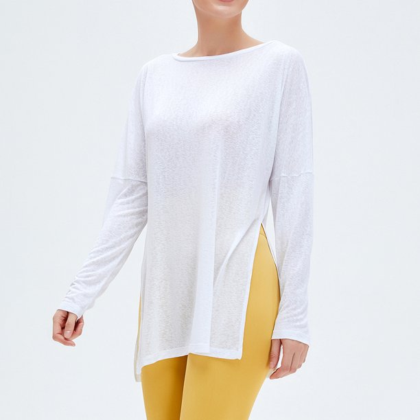 Blusa de yoga ligera, de secado rápido y con protector solar fresco, camiseta holgada y transpirable para mujer, ropa deportiva de manga larga para yoga