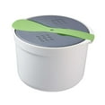 thumbnail image 1 of Microwave Rice Cooker Steamer with Strainer Microwaveable Nonstick Cookware Rice Green, 1 of 9