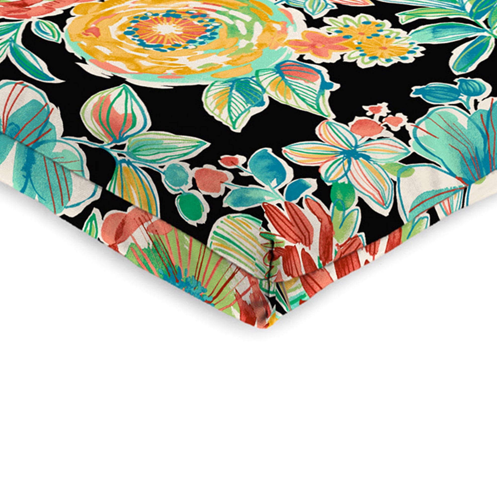 44" x 21" Rectangular Outdoor Chair Cushion with Ties and Hanger Loop (2 Pack)