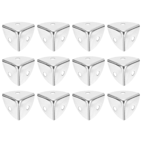 Uxcell 12 Pack Decorative Box Corner Cover, 18mm Metal Edge Guard, Furniture Corner Edges Protector, Silver