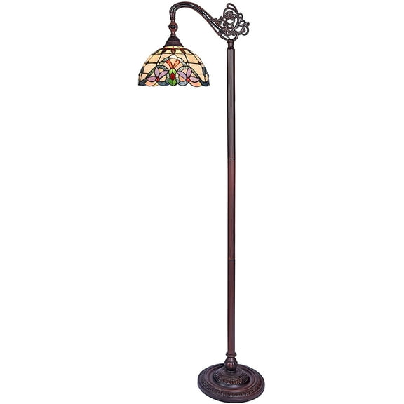 RADIANCE Goods Tiffany-Style 1 Light Reading Floor Lamp 11" Wide