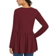thumbnail image 4 of WellSize Women Maternity blouses Casual Fall Tunic Tops V Neck Long Sleeve Shirts Winter Pregnancy Clothes, 4 of 7