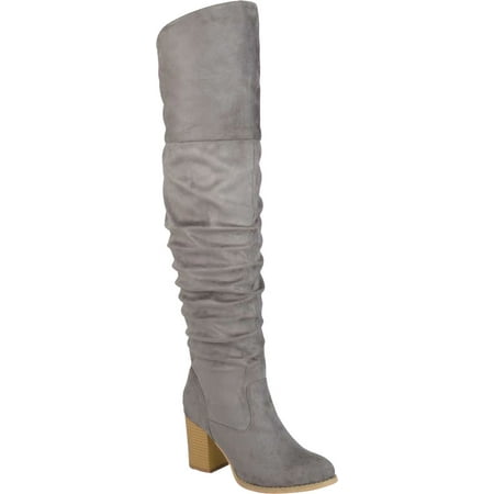 

Women s Journee Collection Kaison Wide Calf Over The Knee Slouch Boot Grey Faux Suede 8.5 M