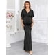 thumbnail image 5 of Vestido largo de maternidad AISWI elegante con cuello en V y mangas de pañuelo, 5 of 6