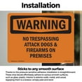 thumbnail image 3 of No Trespassing Attack Dogs & Firearms On Premises OSHA WARNING Vinyl Decal Label 7 Inch x 5 Inch - 10 Pack, 3 of 6