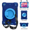 thumbnail image 2 of Dteck iPad Mini 4 / Mini 5 2019 Case Shockproof With Shoulder Strap 360 Degree Kickstand Three Layer Silicone Cover for iPad Mini 5th/4th Gen 7.9", Nabyblue+Blue, 2 of 9