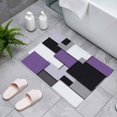 thumbnail image 4 of Purple Black Patchwork Indoor Door Mat 18x30 Inch Abstract Geometric Art Front Door Mat Non Slip Washable Entryway Rug Low Profile Dirt Trapper Doormat for Bathroom Kitchen Bedroom, 4 of 9
