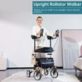 thumbnail image 2 of ELENKER Upright Rollator Walker, Tall Folding Rollator Walker with 10” Front Wheels for Seniors and Adults Champagne Gold, 2 of 6