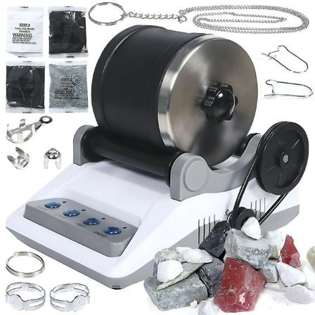 BESTSKY Professional Rock Tumbler Kit Rock Polisher For Kids And Adults Electronic Rock Tumbler Kit With Polishing Machine Polishing Grits Roller