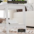 thumbnail image 2 of OUYAWEI 2-Tier 31.49Inch Coffee Table for Living Room, Industrial Coffee Table with Storage Shelf,Farmhouse Center Table,Rectangle Wood and Stable,Space Saving Easy Assembly,White, 2 of 8