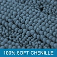 thumbnail image 6 of PrimeBeau Slip-Resistant Washable Striped Chenille Shaggy Bath Mat Runner, 47 inch by 17 inch, Stone Blue, 6 of 7
