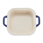 Staub Ceramic 4-pc Baking Pans Set, Casserole Dish with Lid, Brownie Pan, Dark Blue