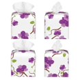 thumbnail image 2 of KLL Orchids Flowers Print Tissue Box Cover,Leather Tissue Holder Square Facial Tissue Case Facial Paper Organizer Dispenser for Bathroom, Vanity Countertop, 2 of 7