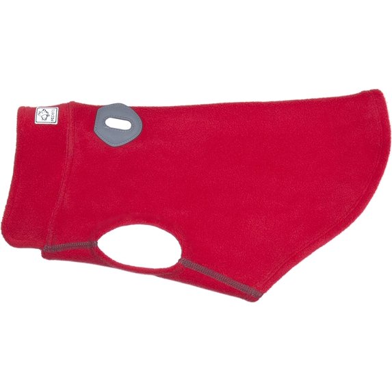 rc pet baseline fleece dog pullover - red and gray size 8