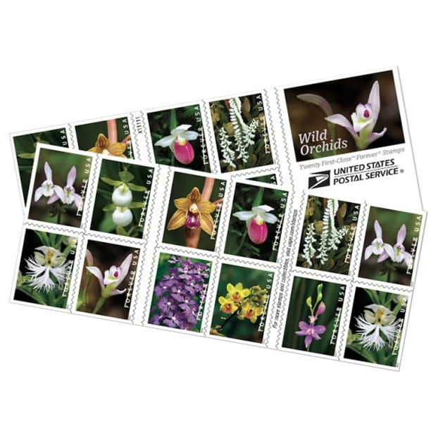 Wild Orchids Book of 20 USPS First Class Forever Postage Stamps