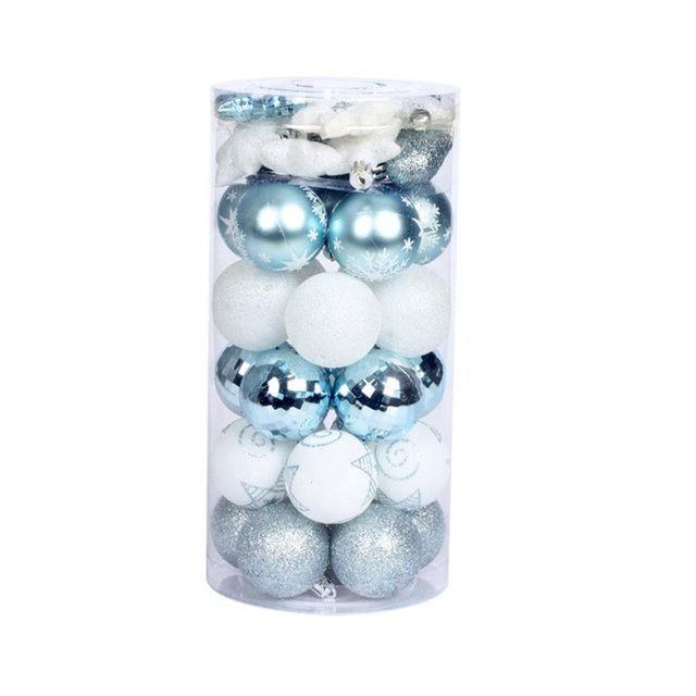 Paquete de 41 adornos de bolas de Navidad, juego de bolas de Navidad pintadas con estrellas, árbol de Navidad, boda, decoración de fiesta Vhermosa CPB-SSW204-4