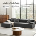thumbnail image 5 of 111" Modern L-Shaped Sectional Modular Sofa with Chaise Lounge Fabric Upholstery Couch for Living Room & Apartment, No Assembly Required, Gray, 5 of 9