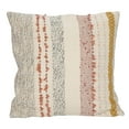 thumbnail image 5 of Creative Co-Op Woven Cotton Blend Pillow with Stripes and Embroidery, Multicolor, 5 of 5