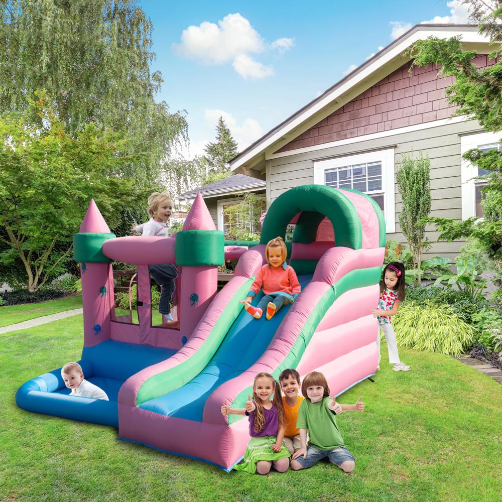 Details about  / Inflatable Bounce House Slide Jellyfish Bouncy House Castle for Kids Party Play