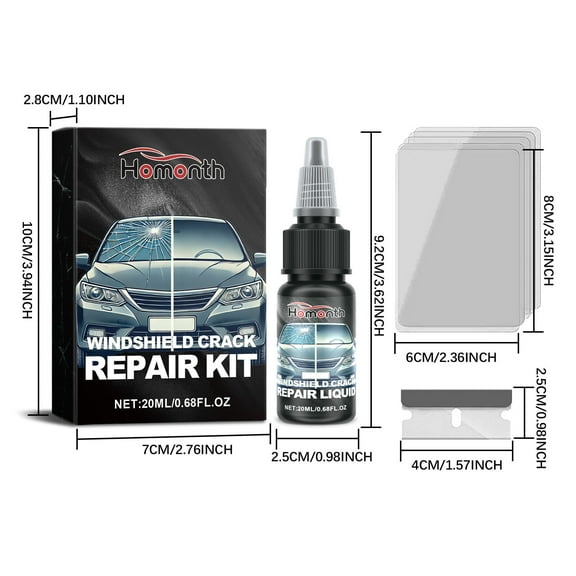 Arestory Windshield Repair Kit, Nano Glass Repair Fluid Cracks Gone Glass Kit Automotive Windscreen Tool for Fixing Chips, and Star-Shaped Crack, Windshield Crack Repair Kit for Chips and Cracks