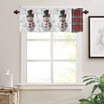 thumbnail image 7 of Christmas Snowman Kitchen Curtains and Valances Set, Red Plaid Cardinal Bird Snowflowers Wood Rod Pocket Window Valance Window Curtain Panels for Living Room Bedroom Laundry, 27.5x24in, 3 Pieces, 7 of 7