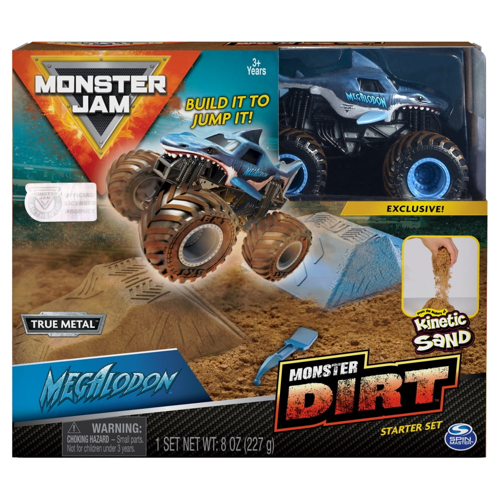 Monster Jam Megalodon Monster Dirt Starter Set Featuring 8oz of Monster