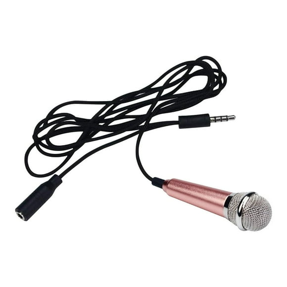 Lindbes Clearance Mini Microphone Portable Vocal Tiny Microphone Phone Microphone Mini Karaoke Microphone for Voice Recording Chatting and Singing On iPhone android Laptop Notebook Rose