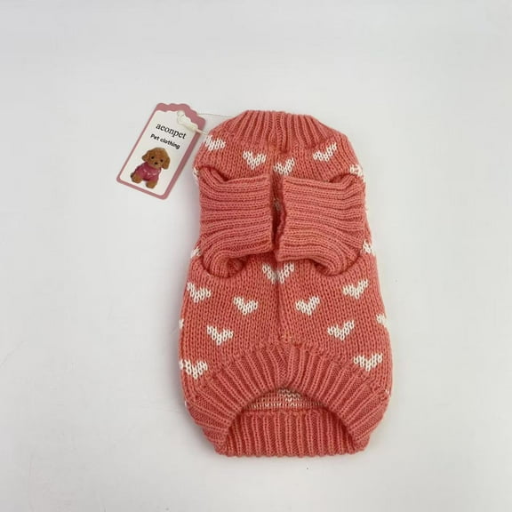 aeonpet Pet clothing, aeonpet Dog Knitted Sweater Dog Heart Sweater Puppy Sweater Warm Soft Pet Holiday Clothes for Large Cats and Dogs - S